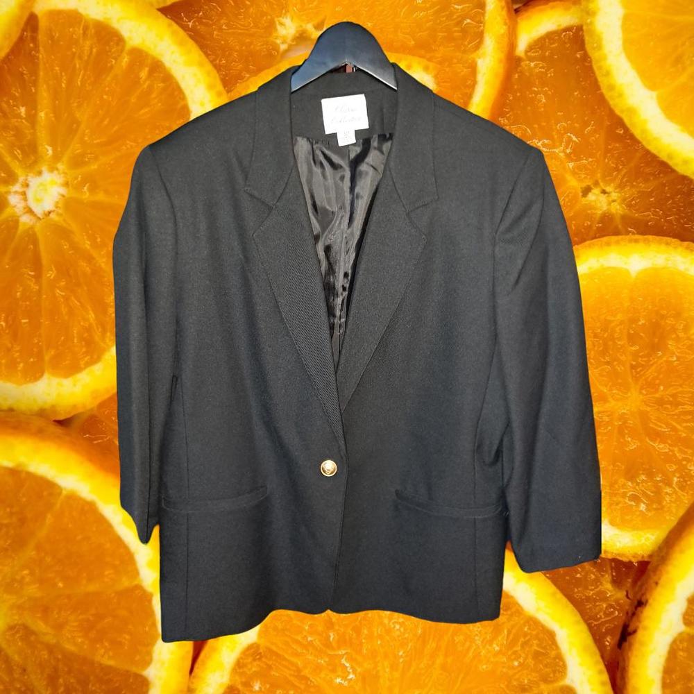 Classic Collections Black with Gold Buttons Blazer Size 14